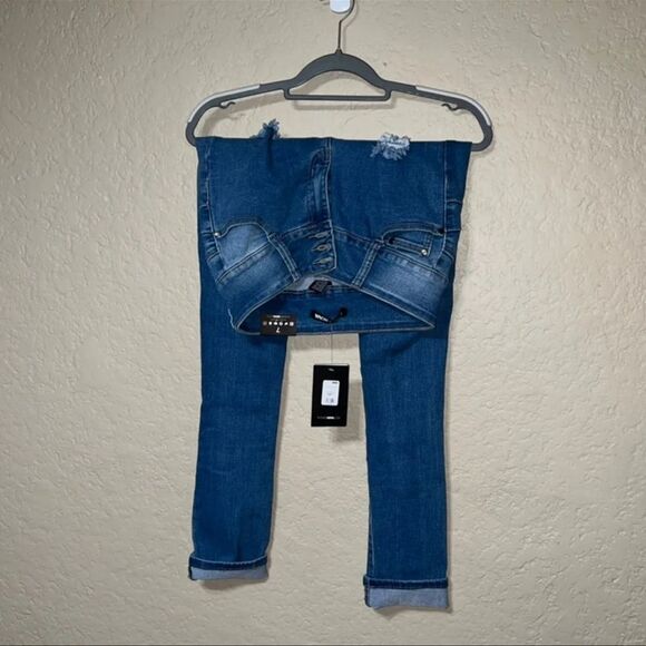 NWT Fashion Nova High Waisted Demi Skinny Jeans Sz 7 - color blue - Picture 12 of 12